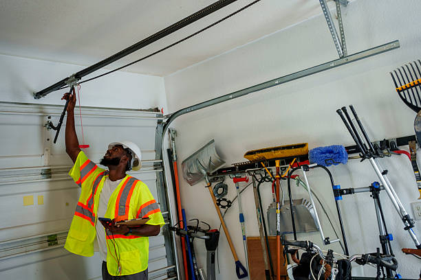 Professional Garage Door Panel Replacement technician working in Shelburn, IN